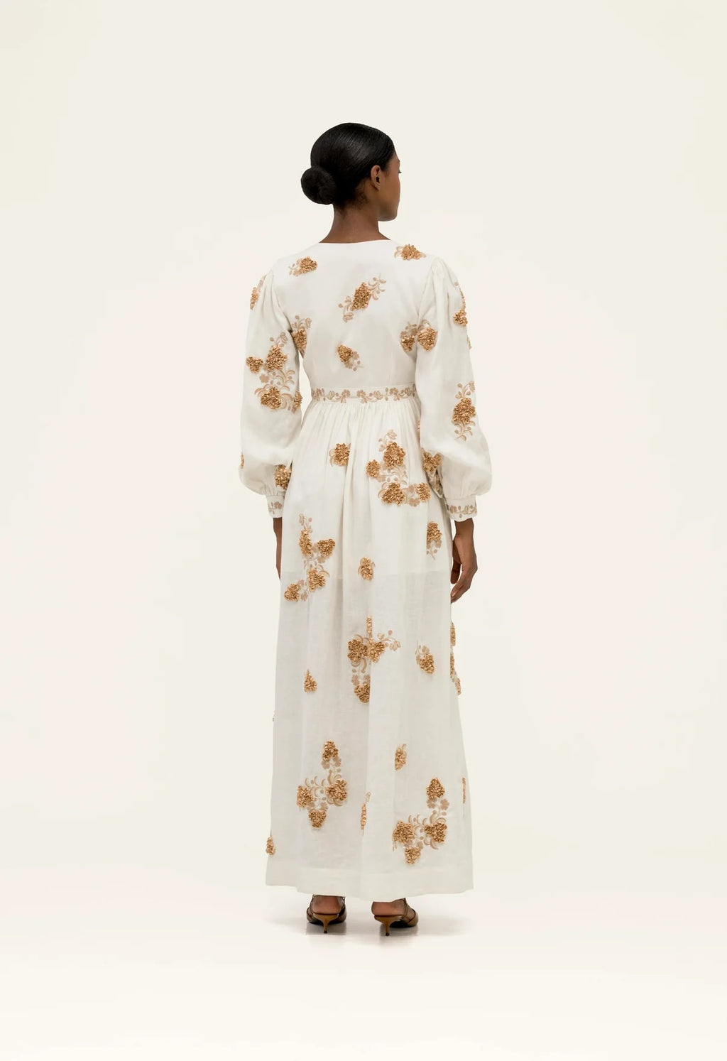 AGUA Bohemian Floral Embroidered Long Sleeve Maxi