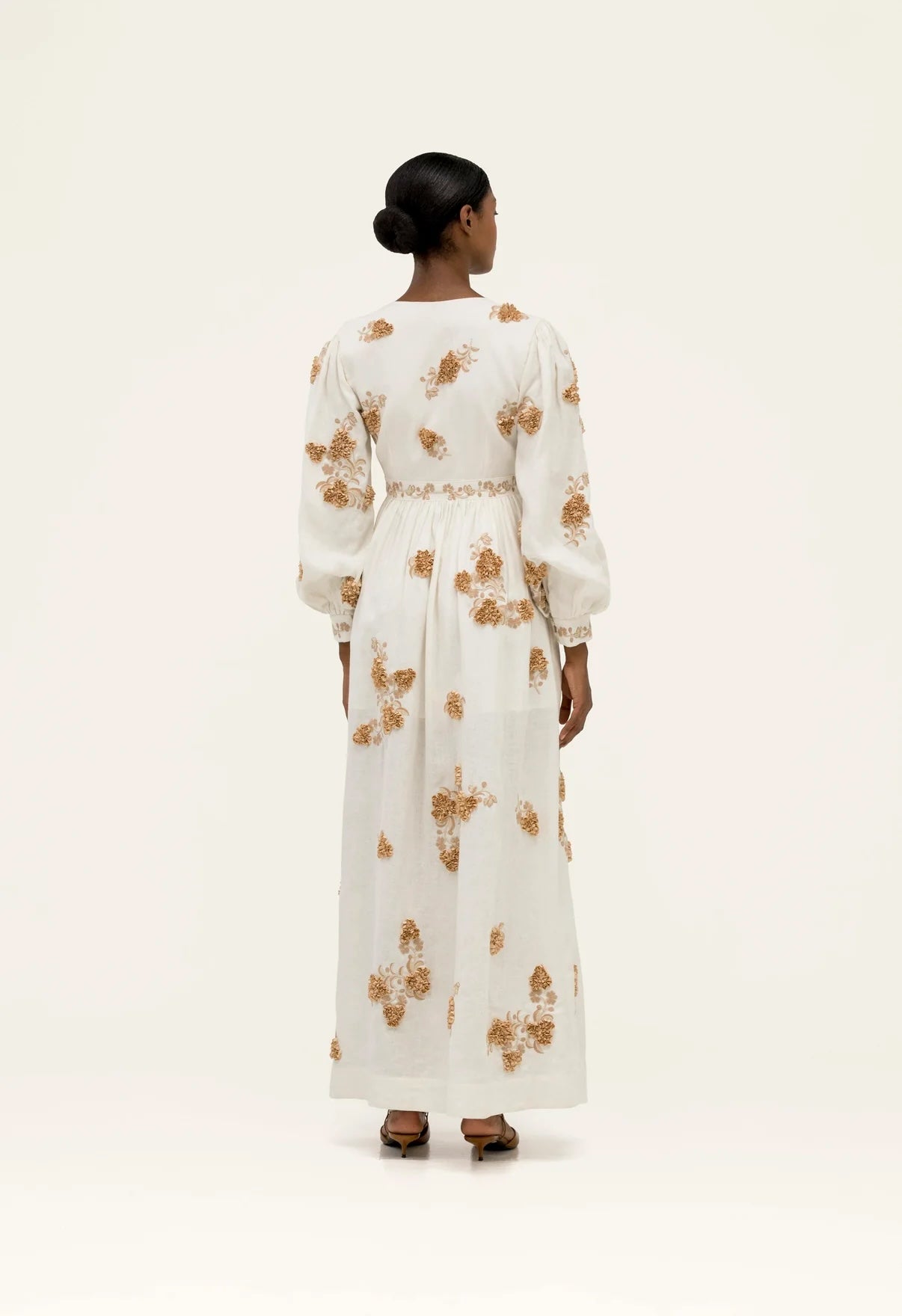 AGUA Bohemian Floral Embroidered Long Sleeve Maxi