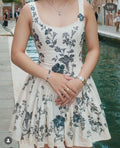 AGUA Dark Floral Corset Style Mini Dress