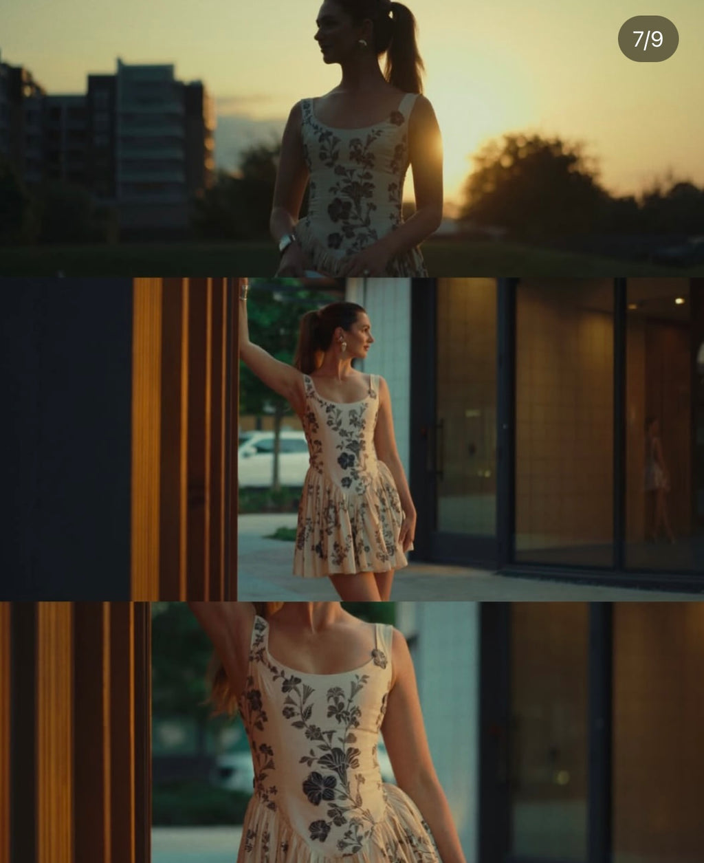 AGUA Dark Floral Corset Style Mini Dress