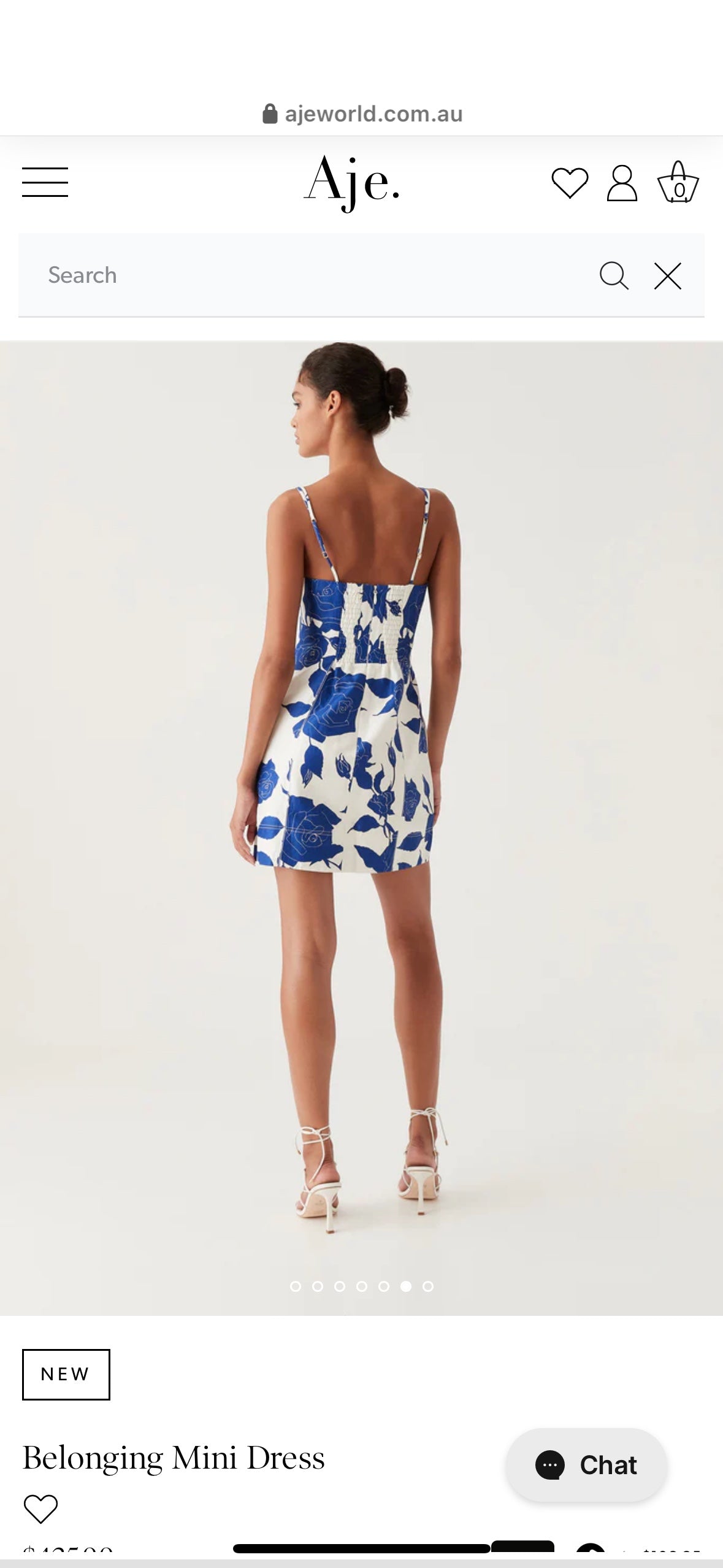 AJE White Blue Embroidery Shirt & Tiered Skirt Set