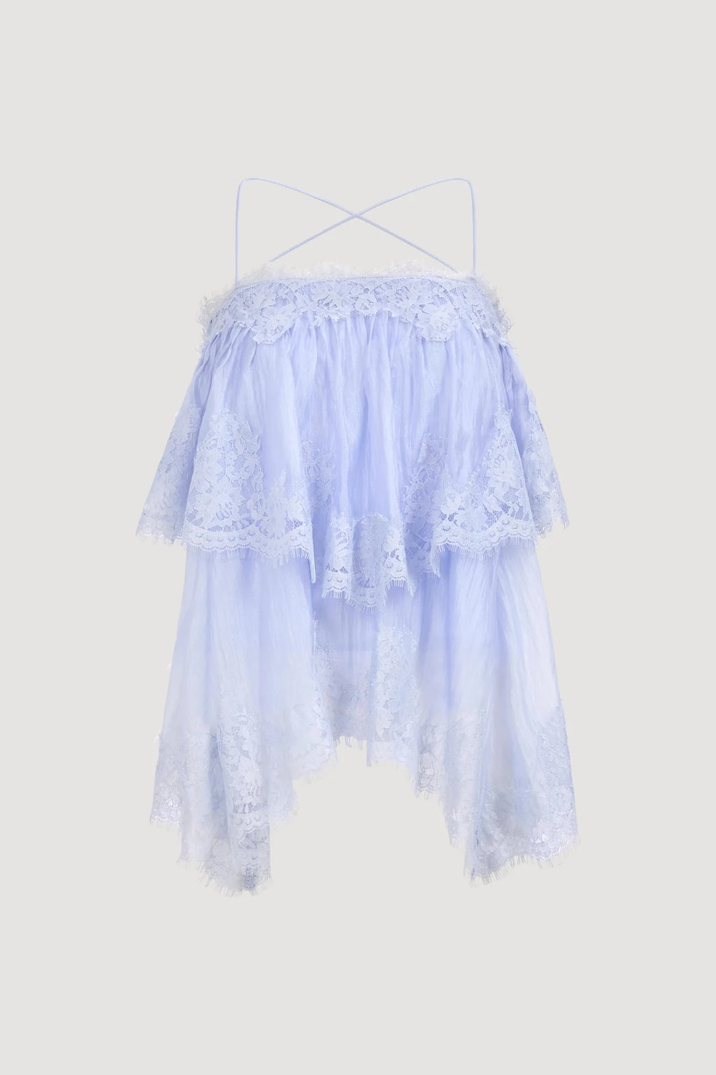 Women’s Lavender Tiered Lace Spaghetti Strap Cami Top