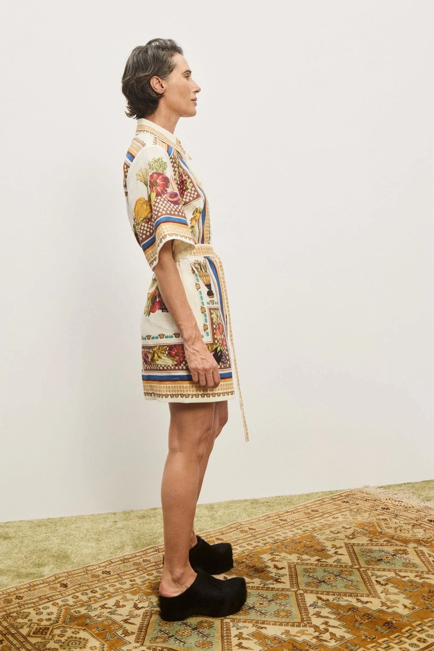 Australian Alemais New Elegant Vacation Printed Shirt Collar Short Dress