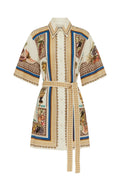Australian Alemais New Elegant Vacation Printed Shirt Collar Short Dress