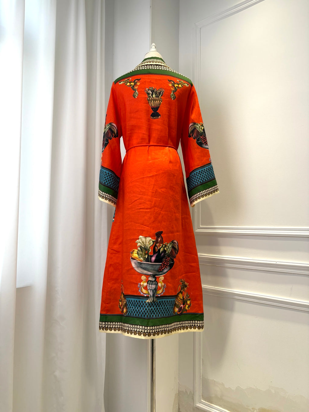 Australian ALEMAIS Retro Paisley Linen Printed Dress