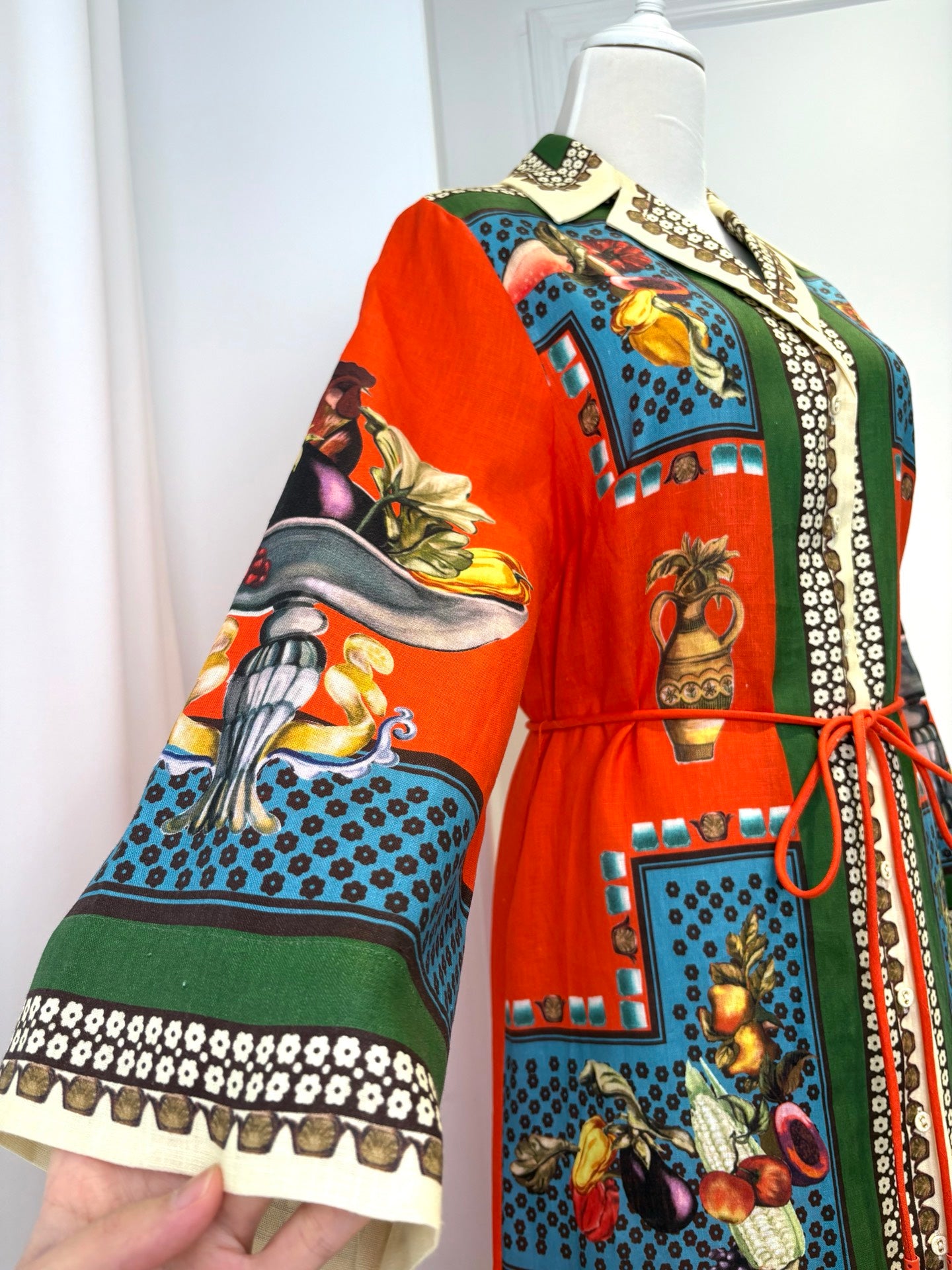 Australian ALEMAIS Retro Paisley Linen Printed Dress