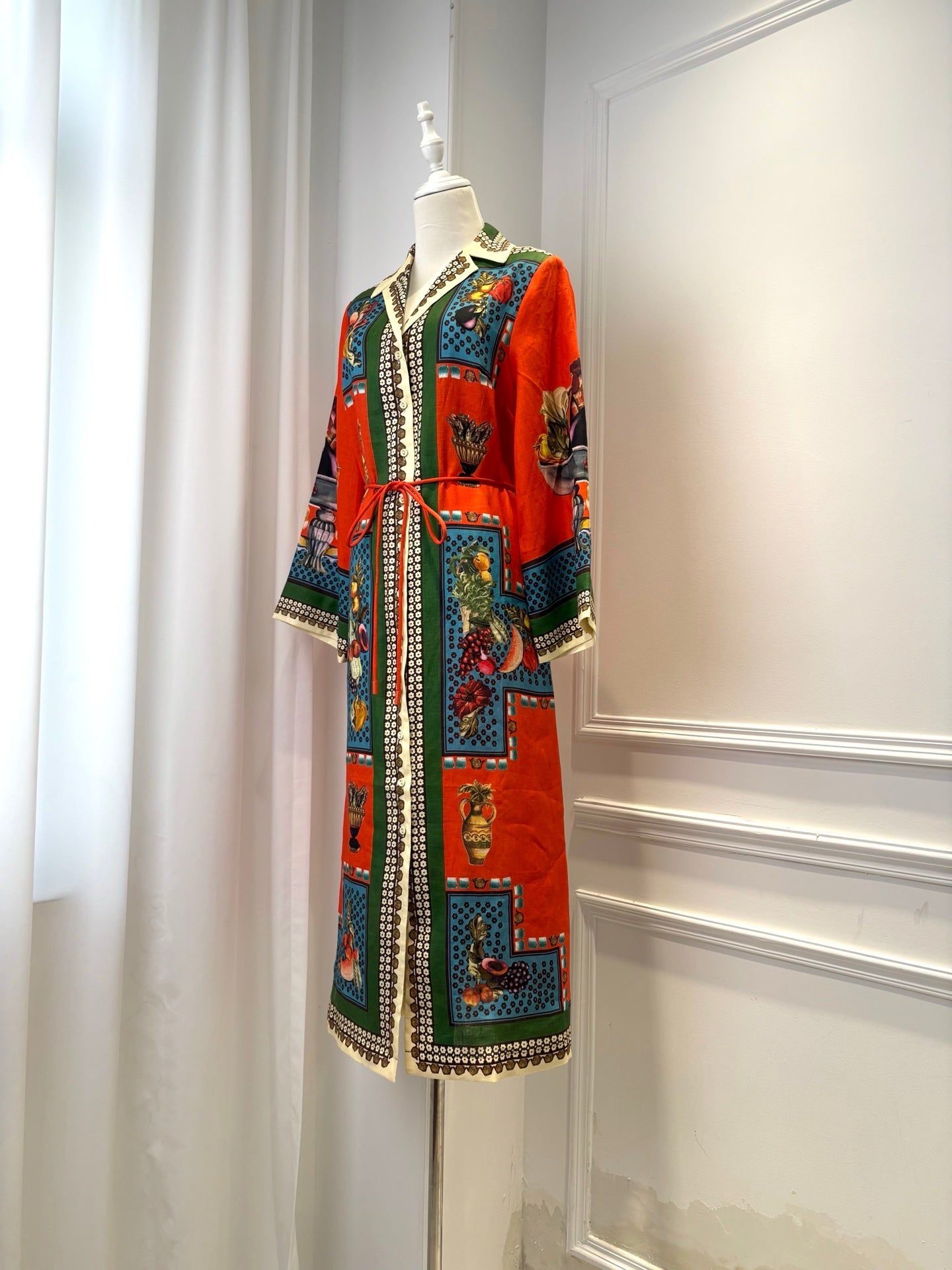 Australian ALEMAIS Retro Paisley Linen Printed Dress
