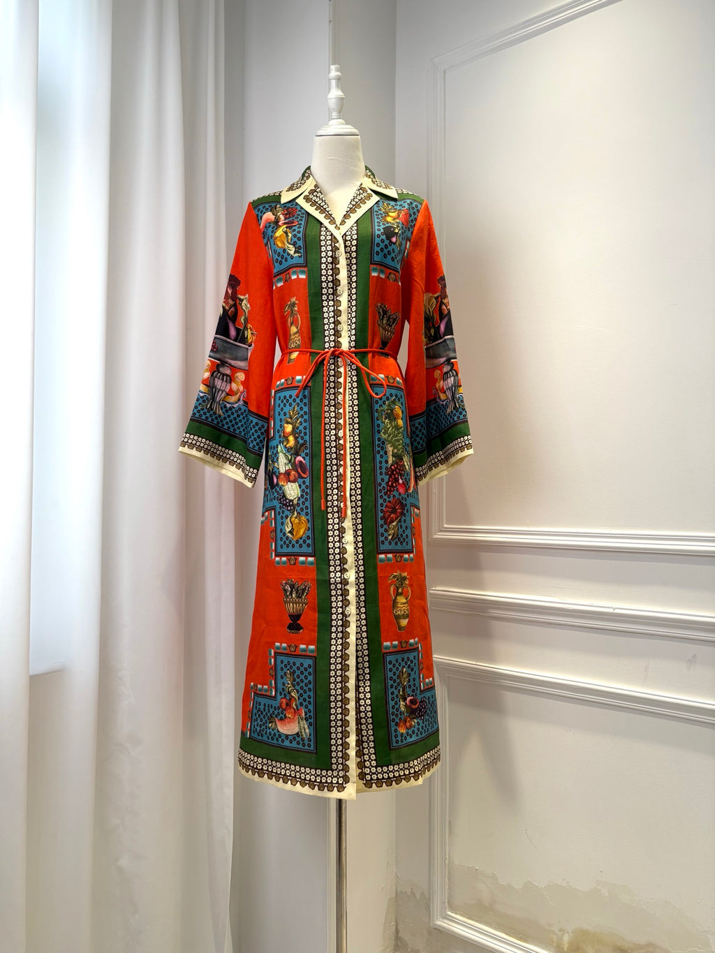 Australian ALEMAIS Retro Paisley Linen Printed Dress