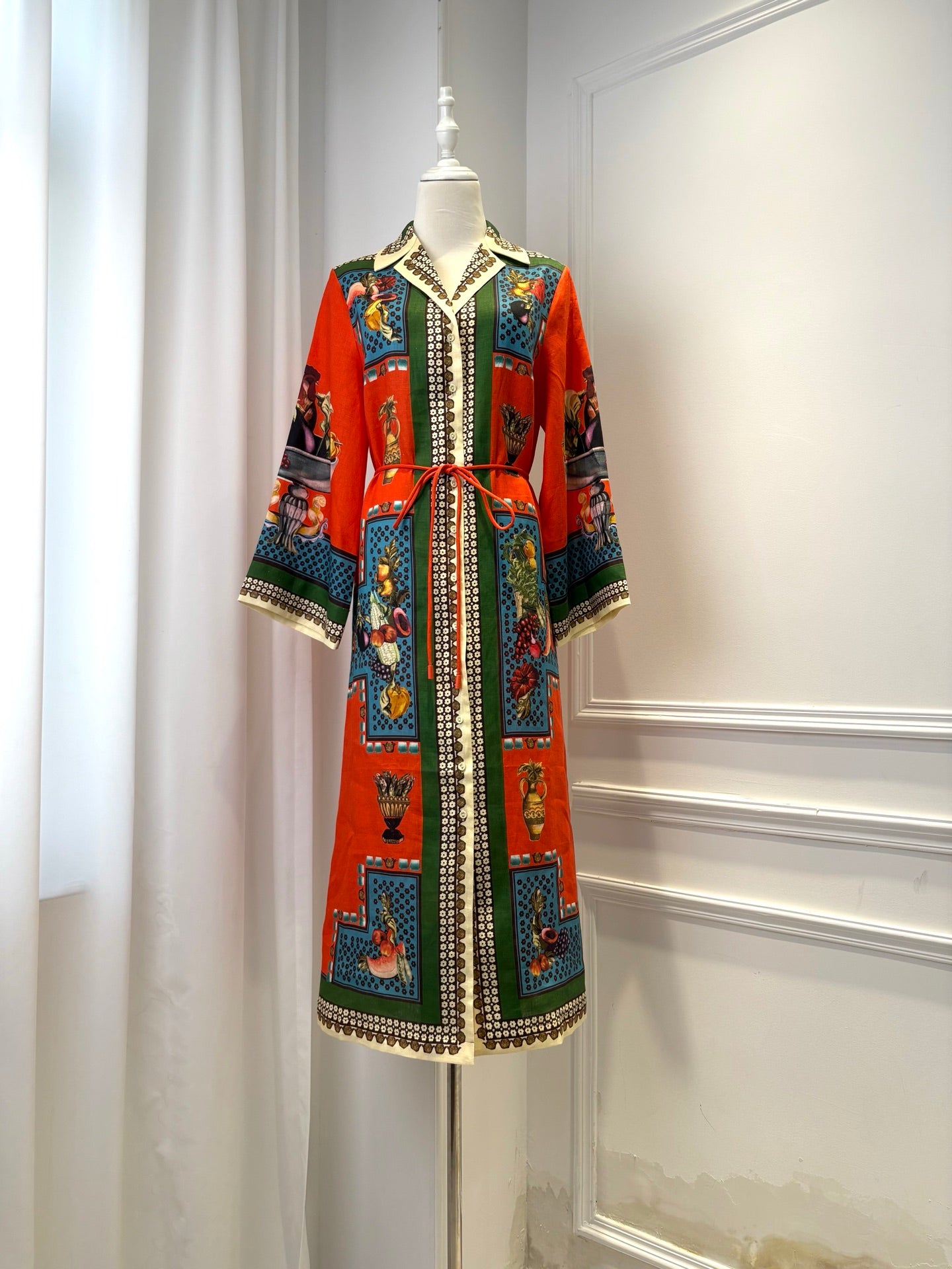 Australian ALEMAIS Retro Paisley Linen Printed Dress