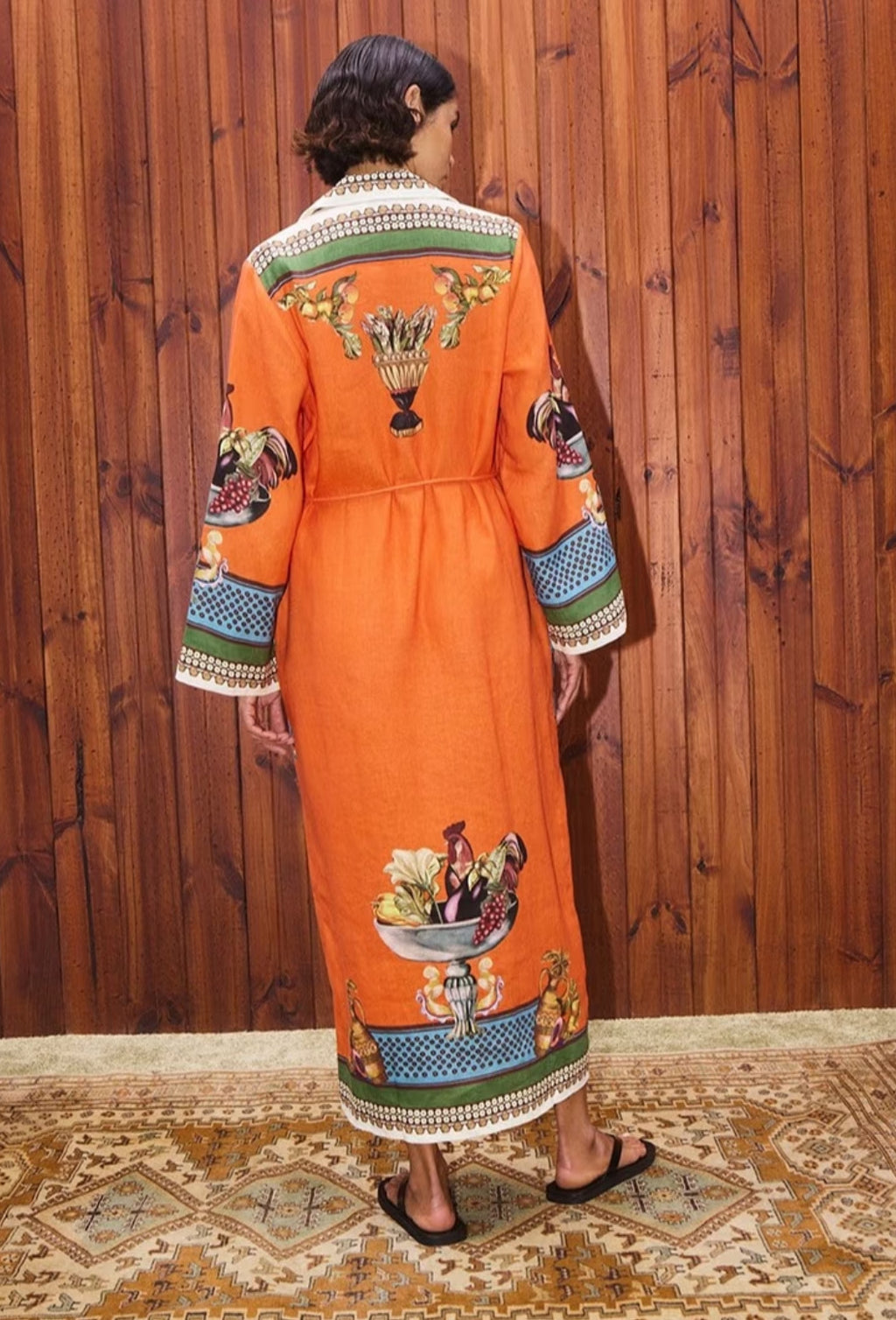 Australian ALEMAIS Retro Paisley Linen Printed Dress