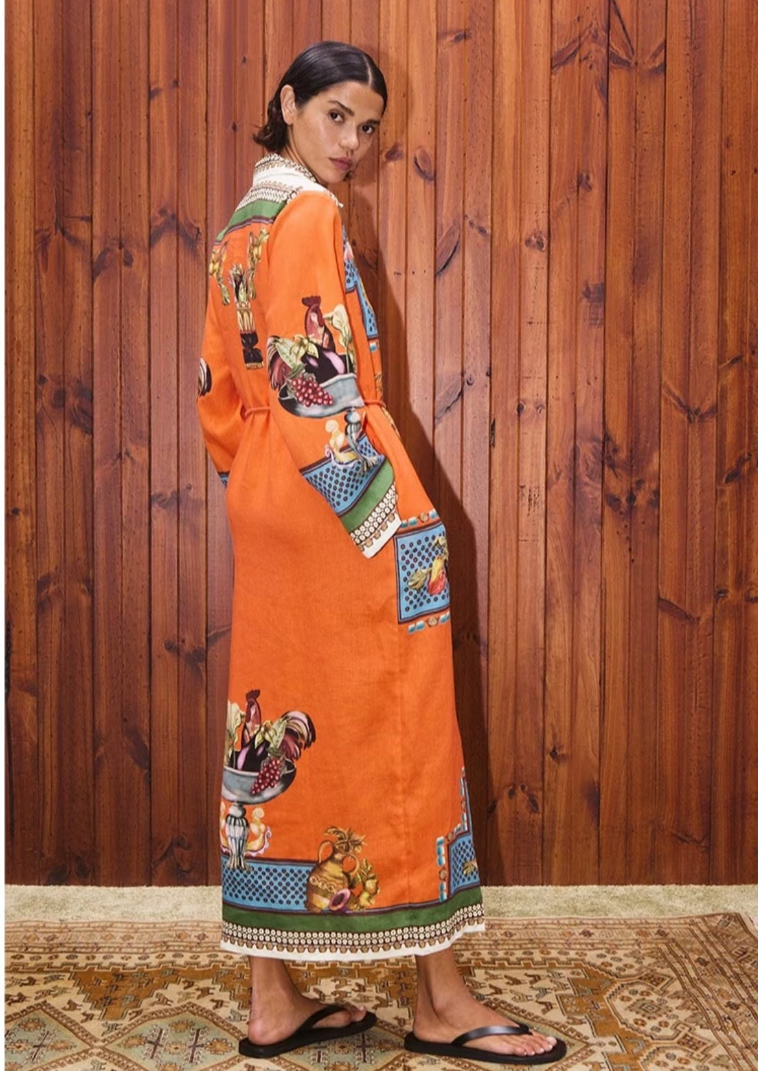 Australian ALEMAIS Retro Paisley Linen Printed Dress
