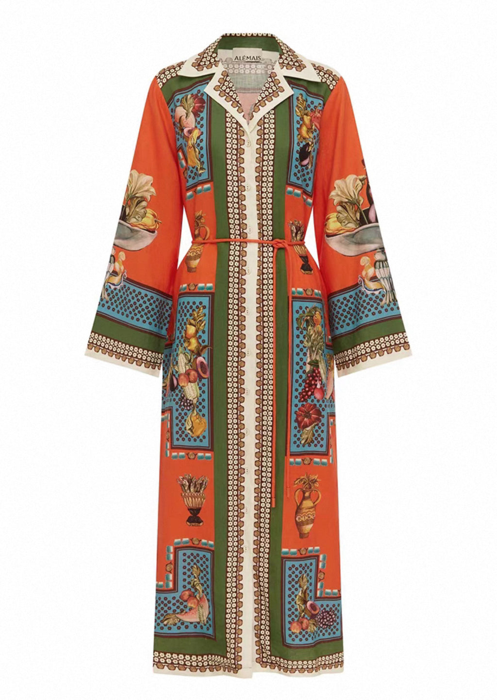Australian ALEMAIS Retro Paisley Linen Printed Dress