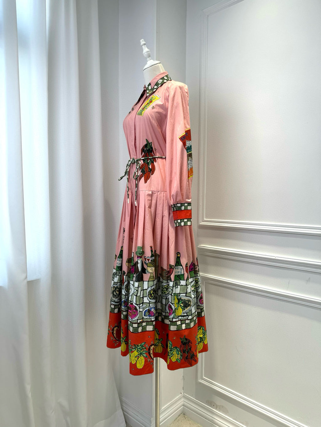 Australian Alemais New Elegant Casual Printed Shirt Long Dress