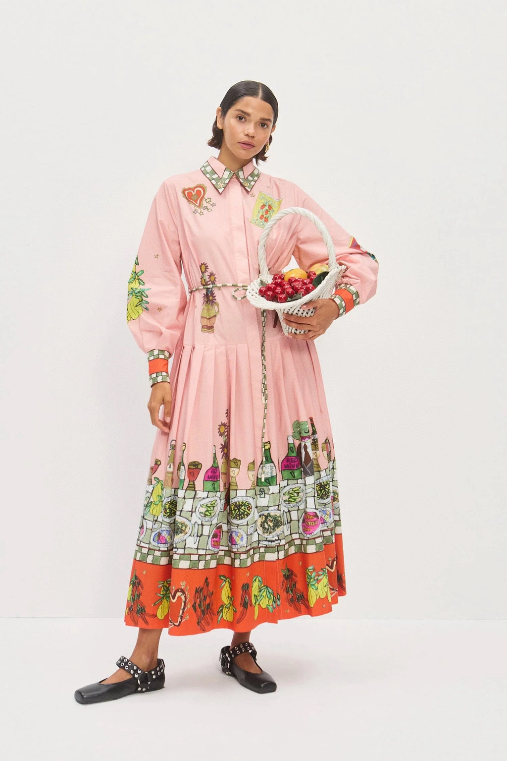 Australian Alemais New Elegant Casual Printed Shirt Long Dress