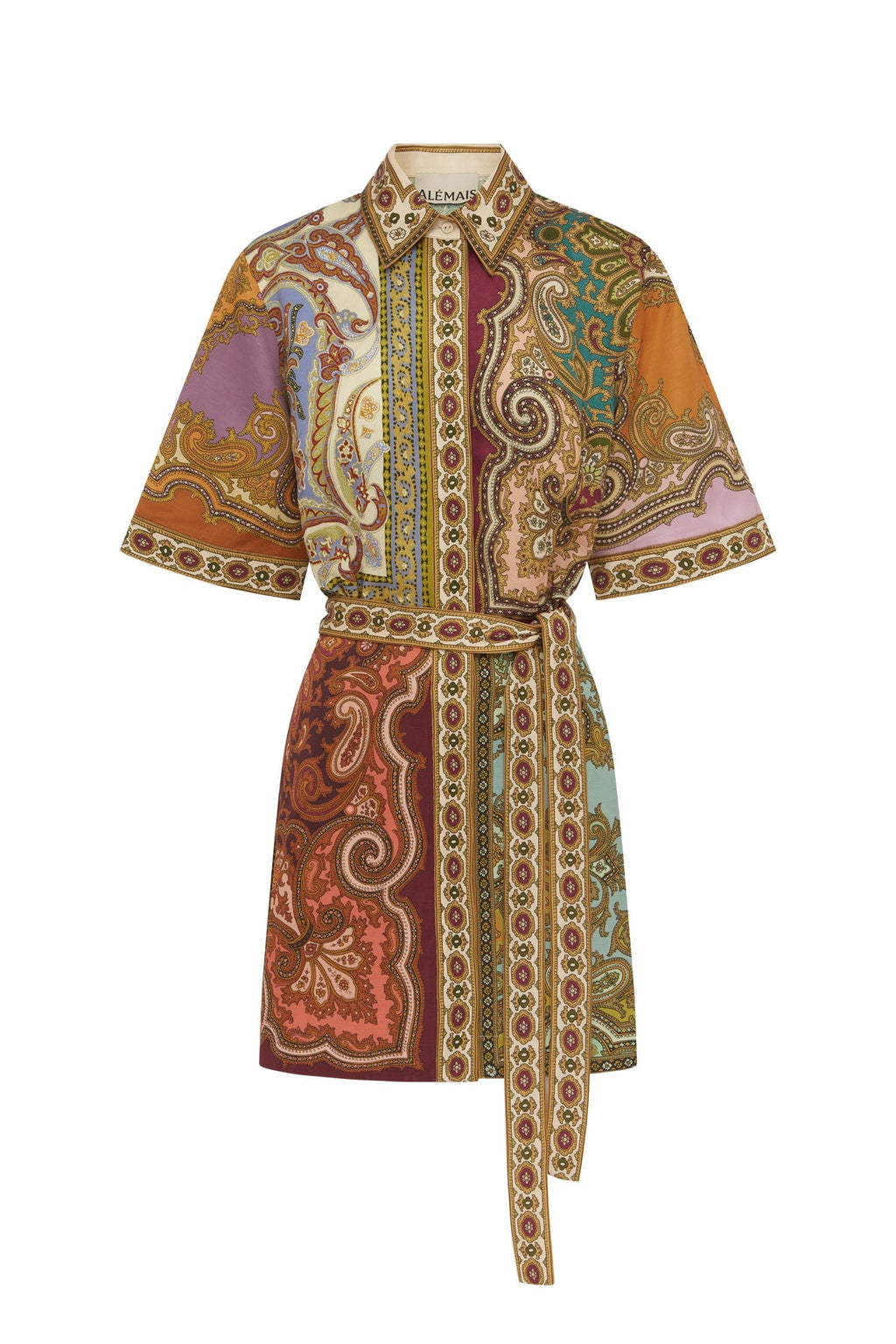 Australian Alemais New Elegant Vacation Printed Short-sleeve Mini Dress