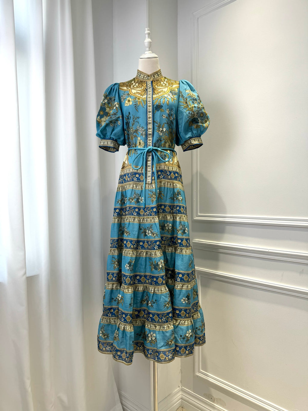Australian Alemais New Elegant Vacation Printed Short-sleeve Mini Dres