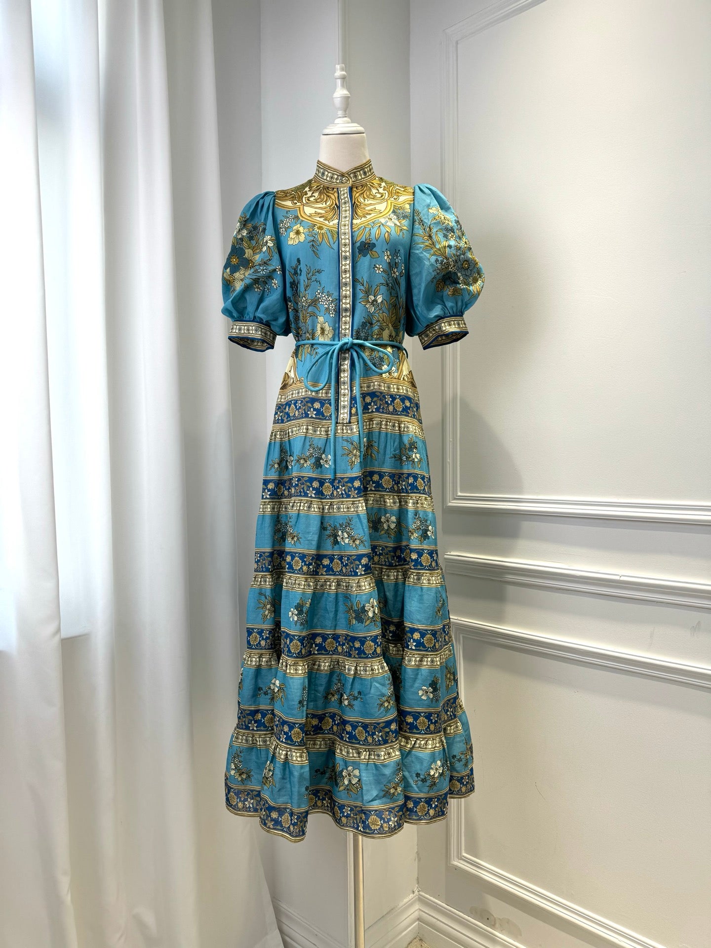Australian Alemais New Elegant Vacation Printed Short-sleeve Mini Dres