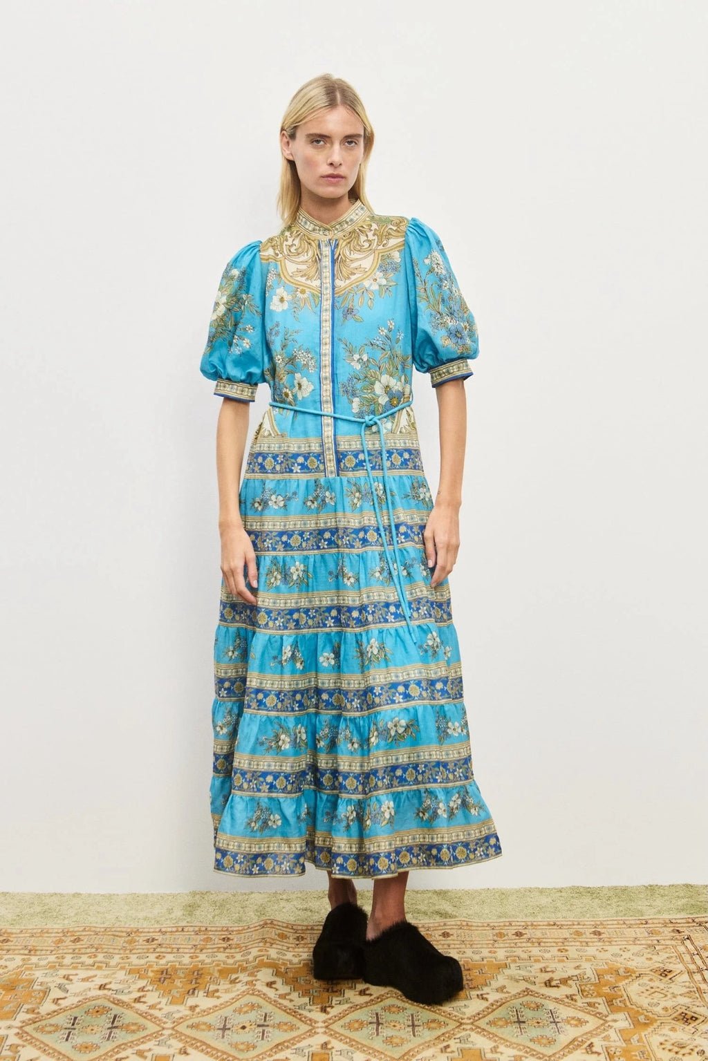 Australian Alemais New Elegant Vacation Printed Short-sleeve Mini Dres
