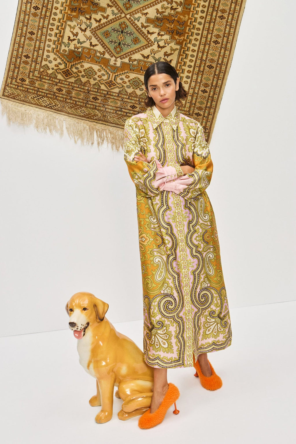 Australian Alemais New Elegant Vacation Printed Loose Shirt Collar Maxi Dress