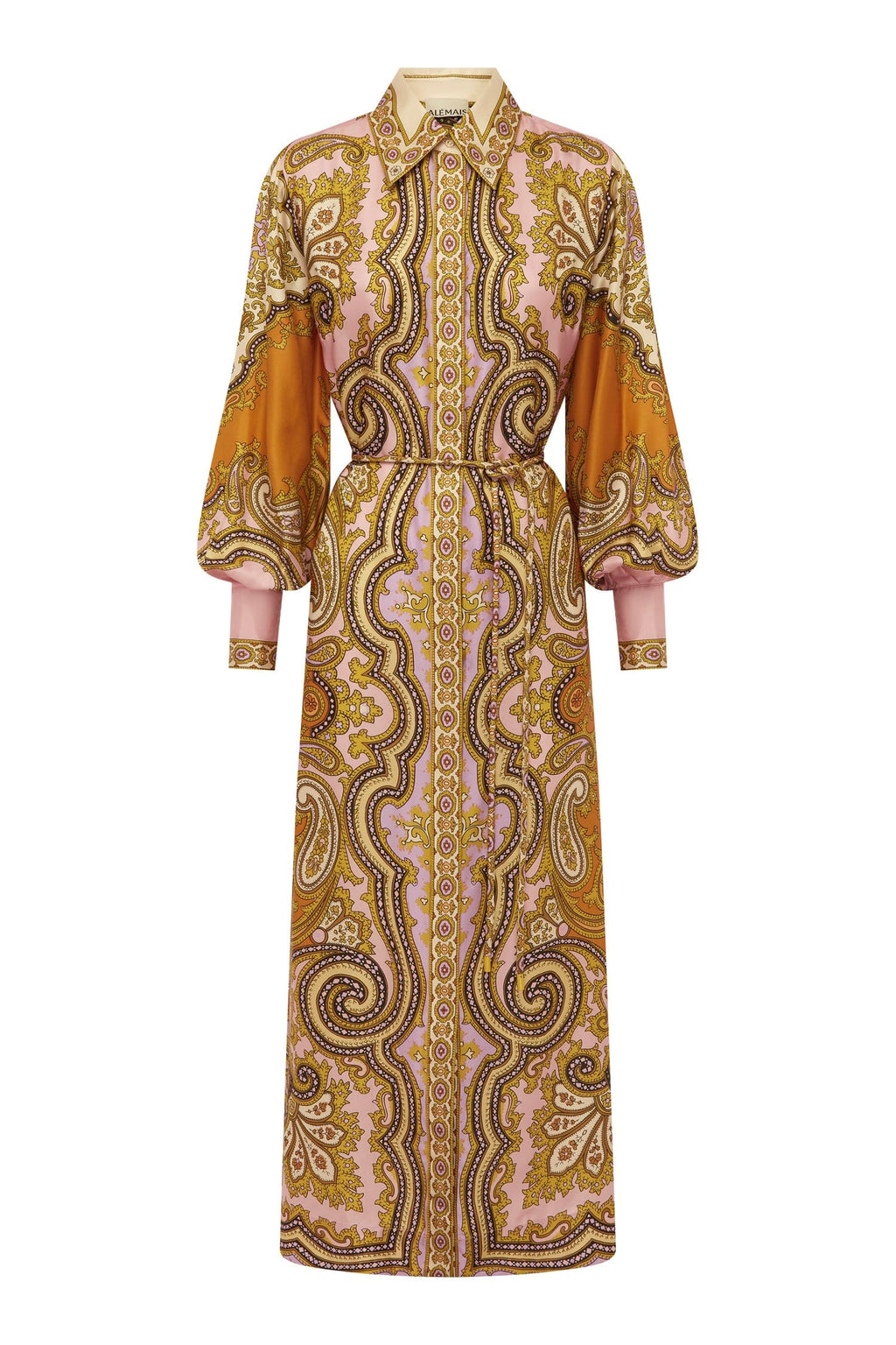 Australian Alemais New Elegant Vacation Printed Loose Shirt Collar Maxi Dress