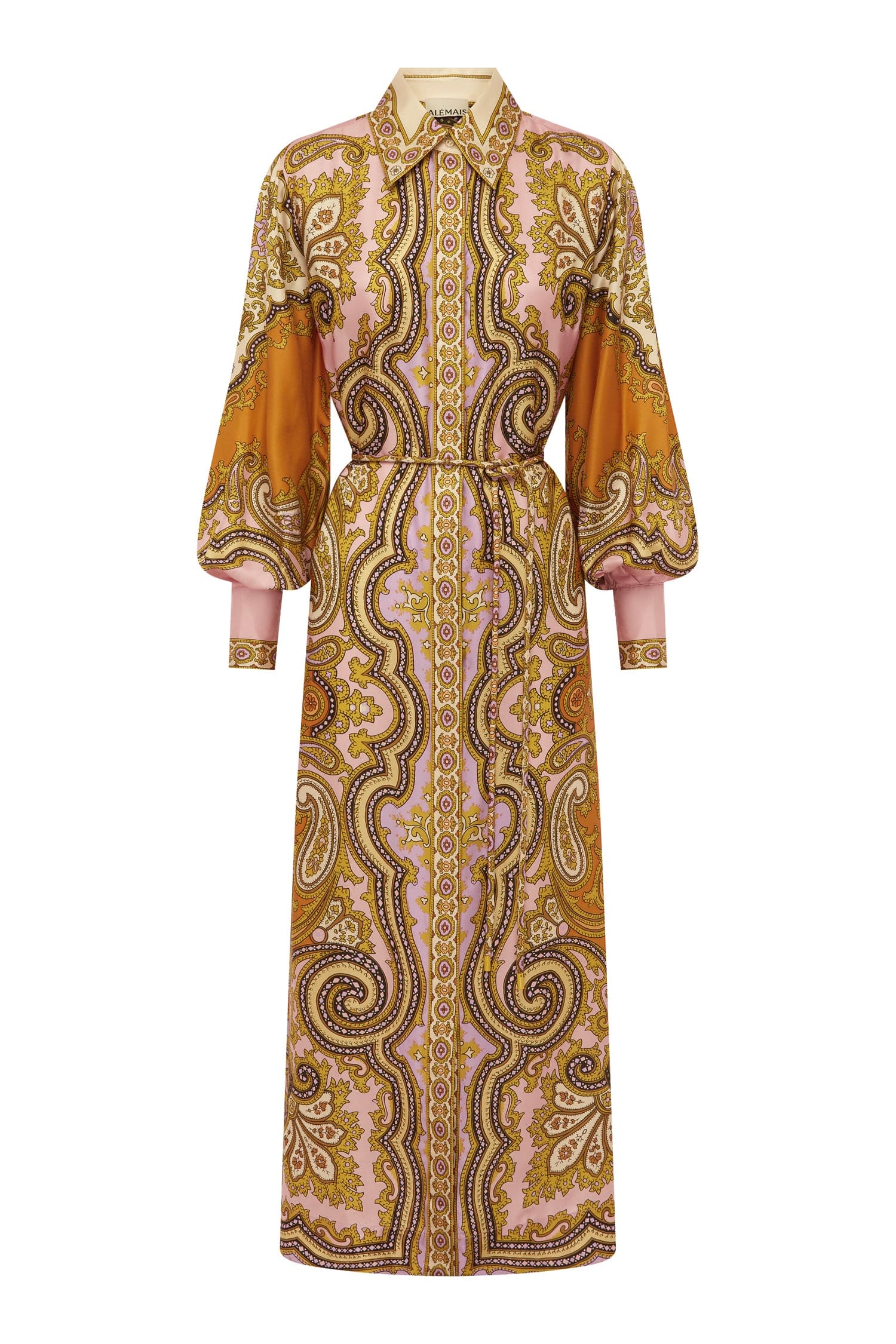 Australian Alemais New Elegant Vacation Printed Loose Shirt Collar Maxi Dress