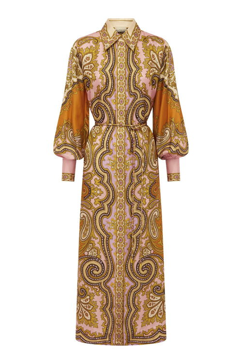 Australian Alemais New Elegant Vacation Printed Loose Shirt Collar Maxi Dress