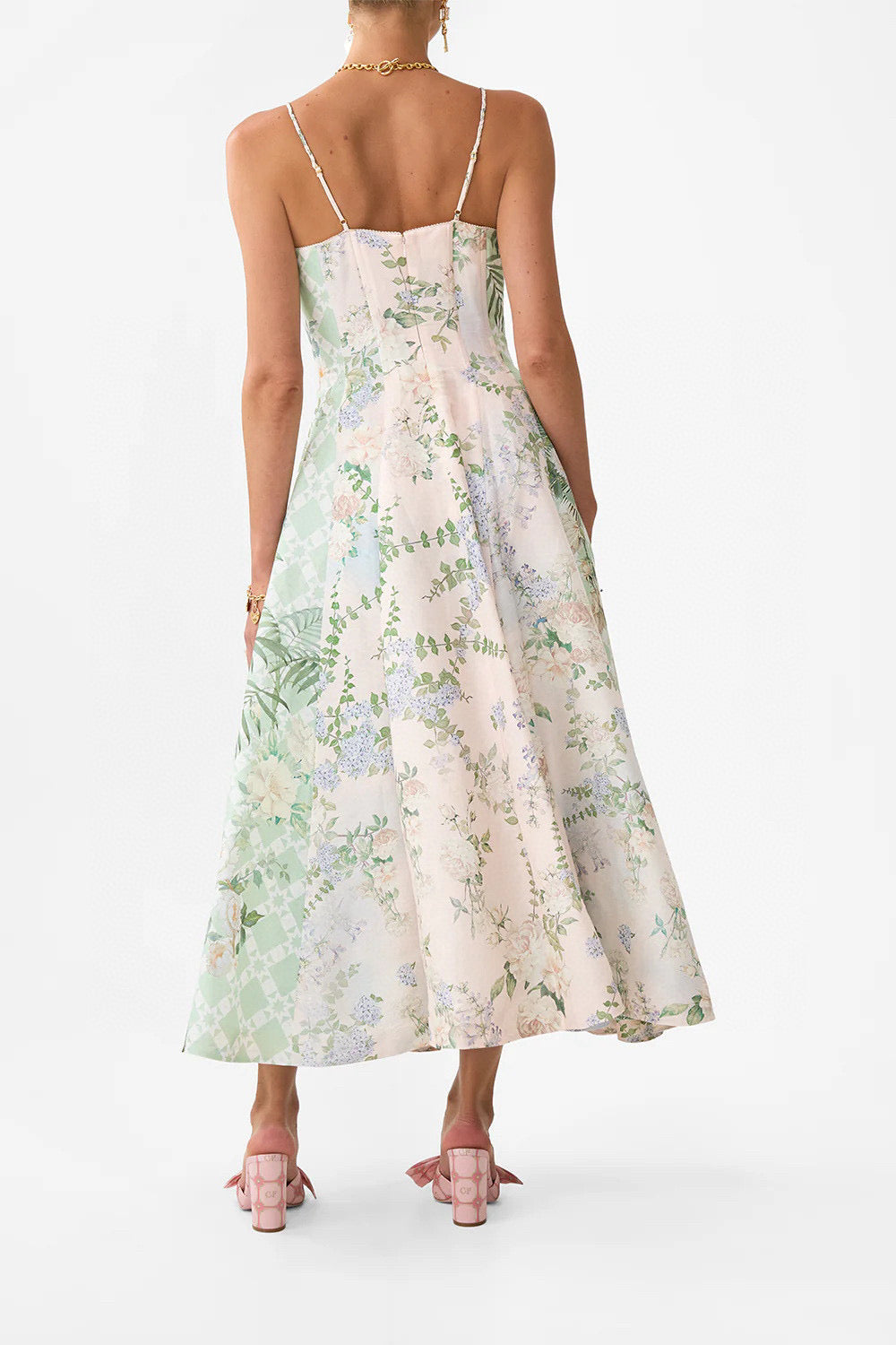 Australian Camilla Pink Printed Slip Dress, Vacation Style Maxi Dress