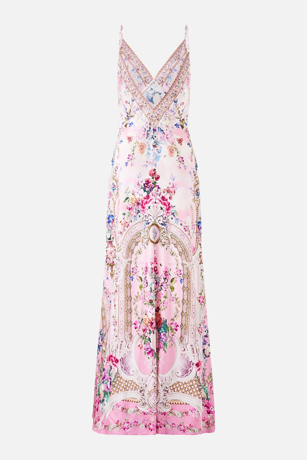 Australian Camilla New Palatial Pastels Printed V-neck Camisole A-line Dress