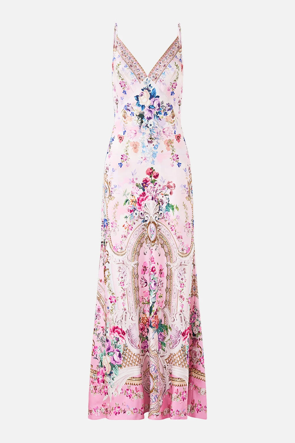 Australian Camilla New Palatial Pastels Printed V-neck Camisole A-line Dress