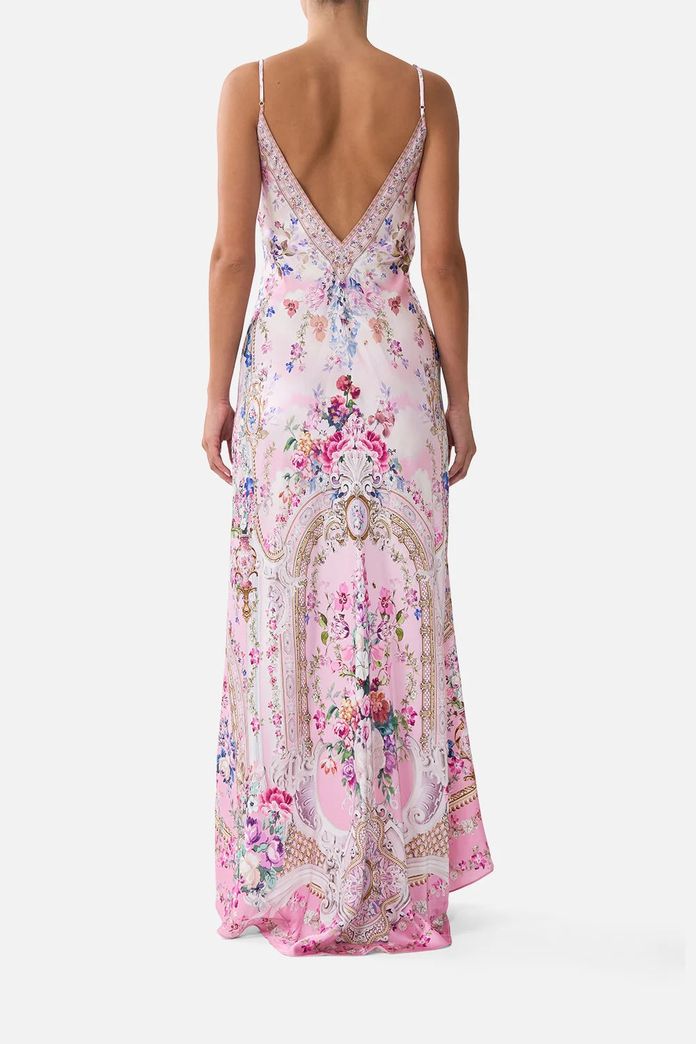 Australian Camilla New Palatial Pastels Printed V-neck Camisole A-line Dress