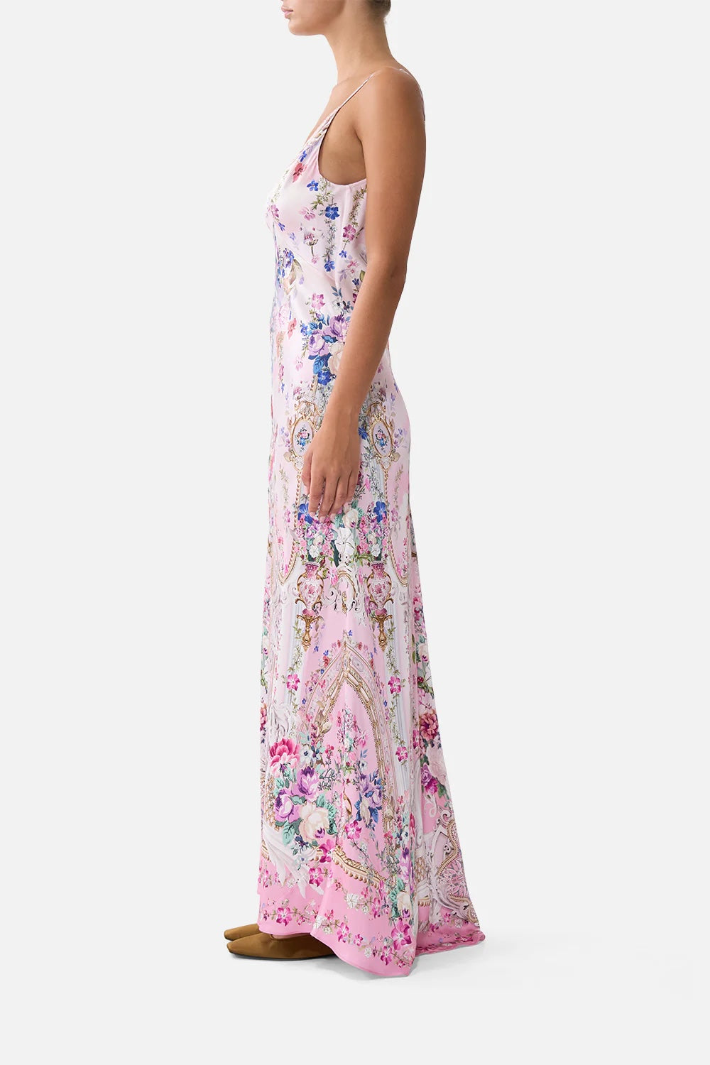 Australian Camilla New Palatial Pastels Printed V-neck Camisole A-line Dress