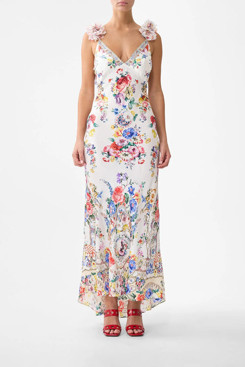Australian Camilla Classic Long Sleeve Floral Dress, Vacation Style Fairy Summer Garden Maxi Dress