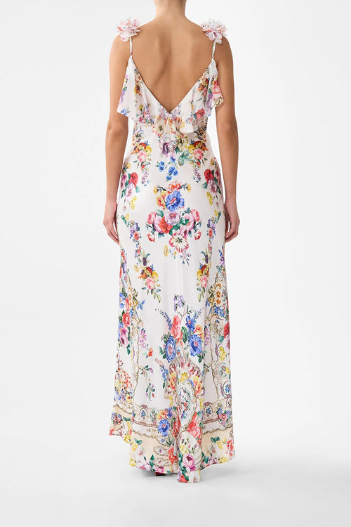 Australian Camilla Classic Long Sleeve Floral Dress, Vacation Style Fairy Summer Garden Maxi Dress