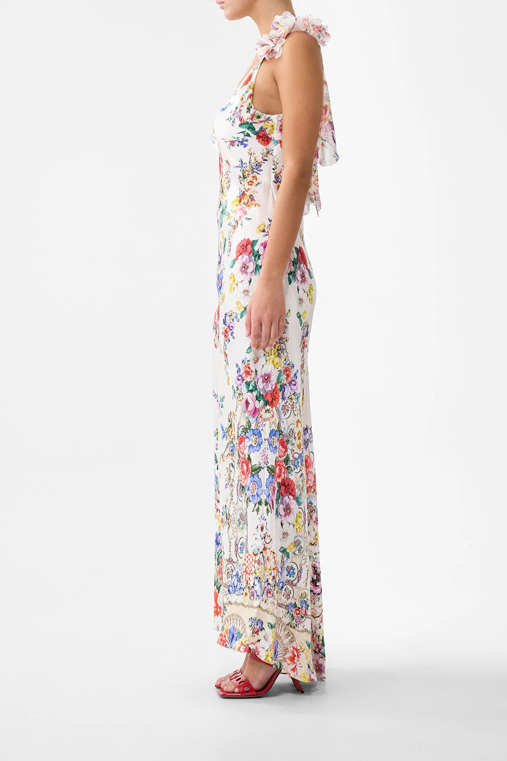 Australian Camilla Classic Long Sleeve Floral Dress, Vacation Style Fairy Summer Garden Maxi Dress