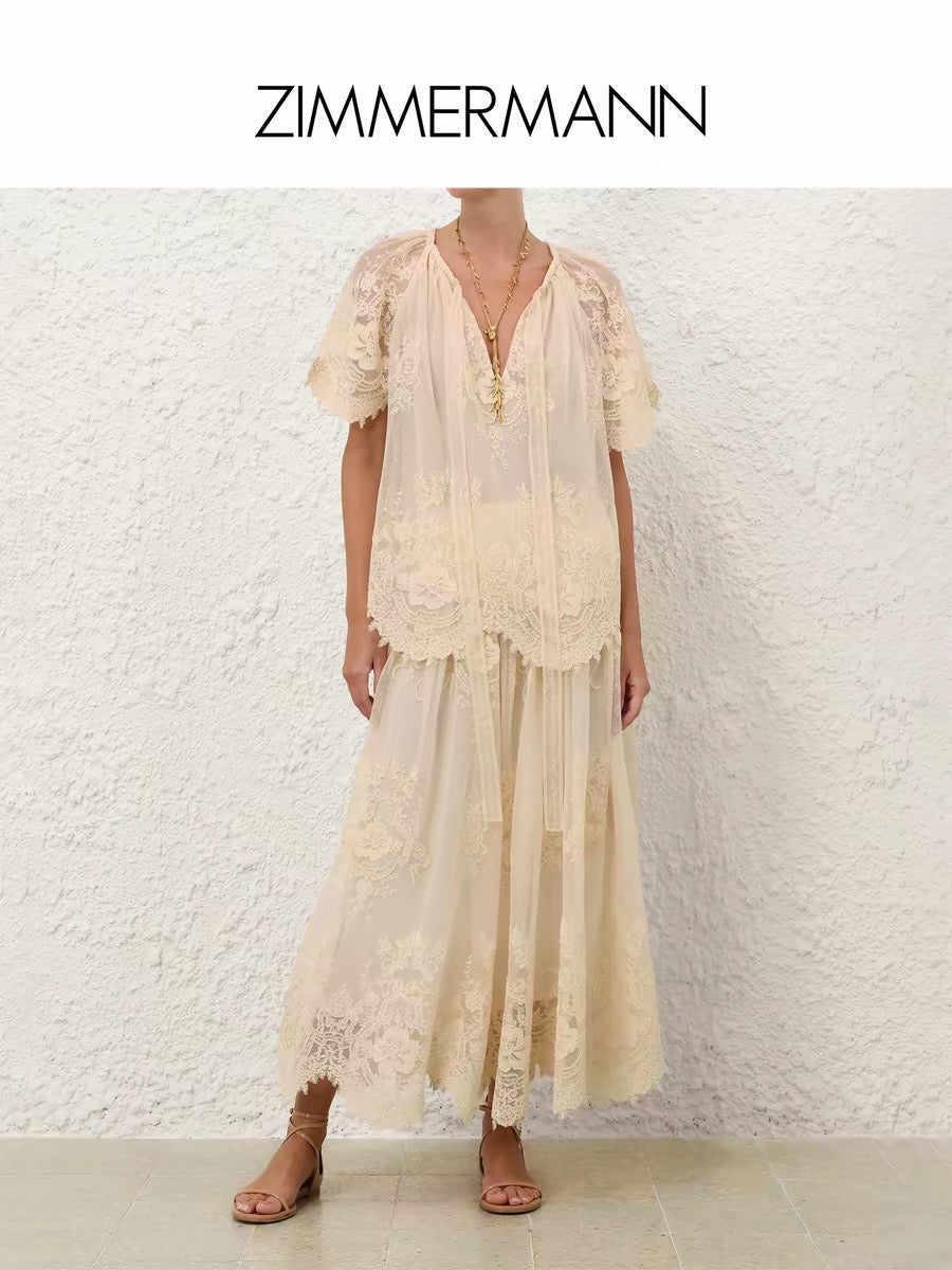 ZIMMERMANN INSPIRED CLOTH SET IN SHIRT IN 100% POLYESTER DRESS IN 100% POLYESTER