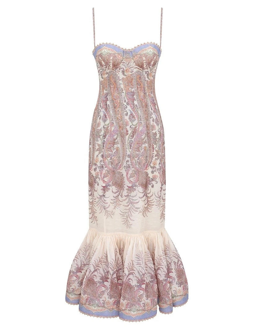 ZIMMERMANN INSPIRED DRESS IN 55% LINEN 45% SILK