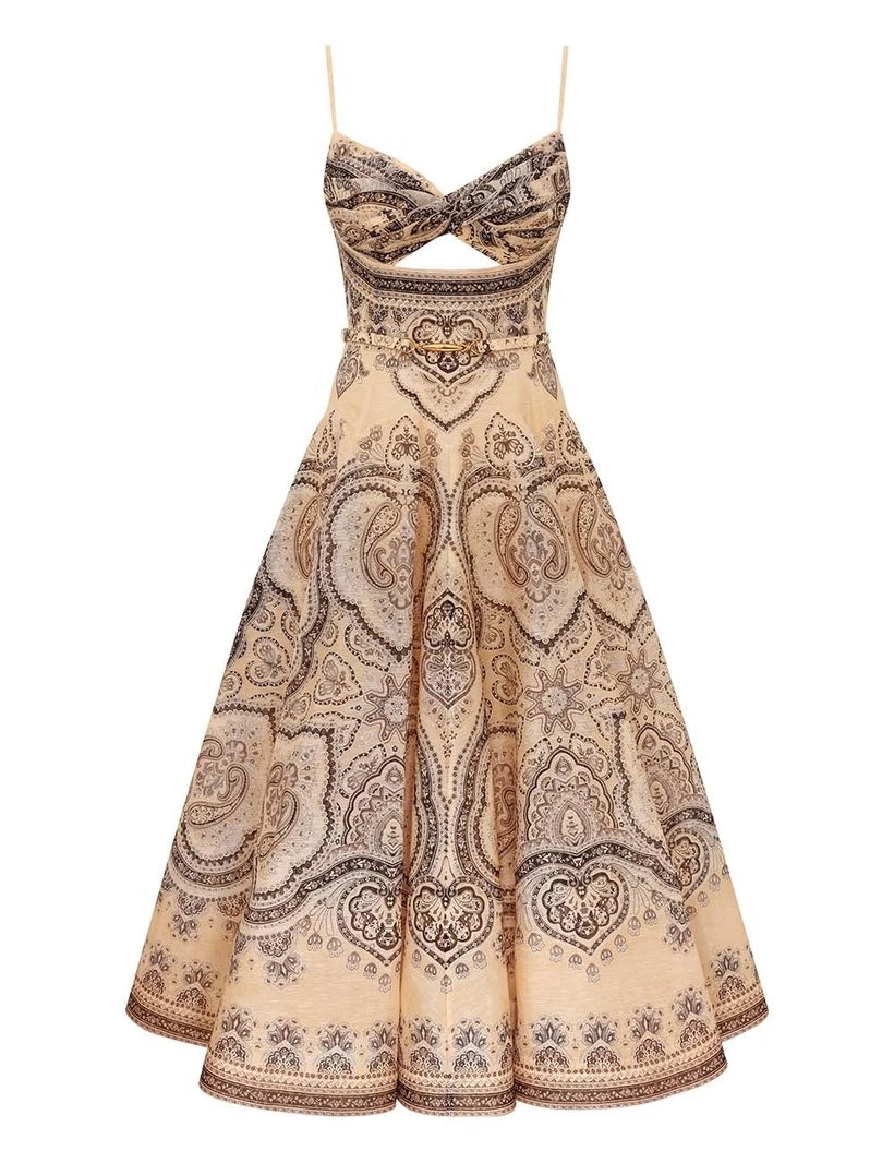 ZIMMERMANN INSPIRED DRESS IN 55% LINEN 45% SILK