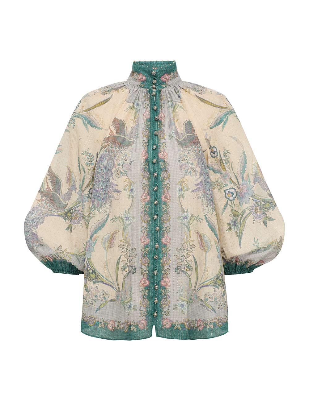 New Cream Floral Pattern Women’s Shirt Top + Linen Cream Printed Ruched Shorts