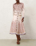 New Australian Style Ramie Slim-Fit Long-Sleeve Shirt + Linen A-Line Skirt