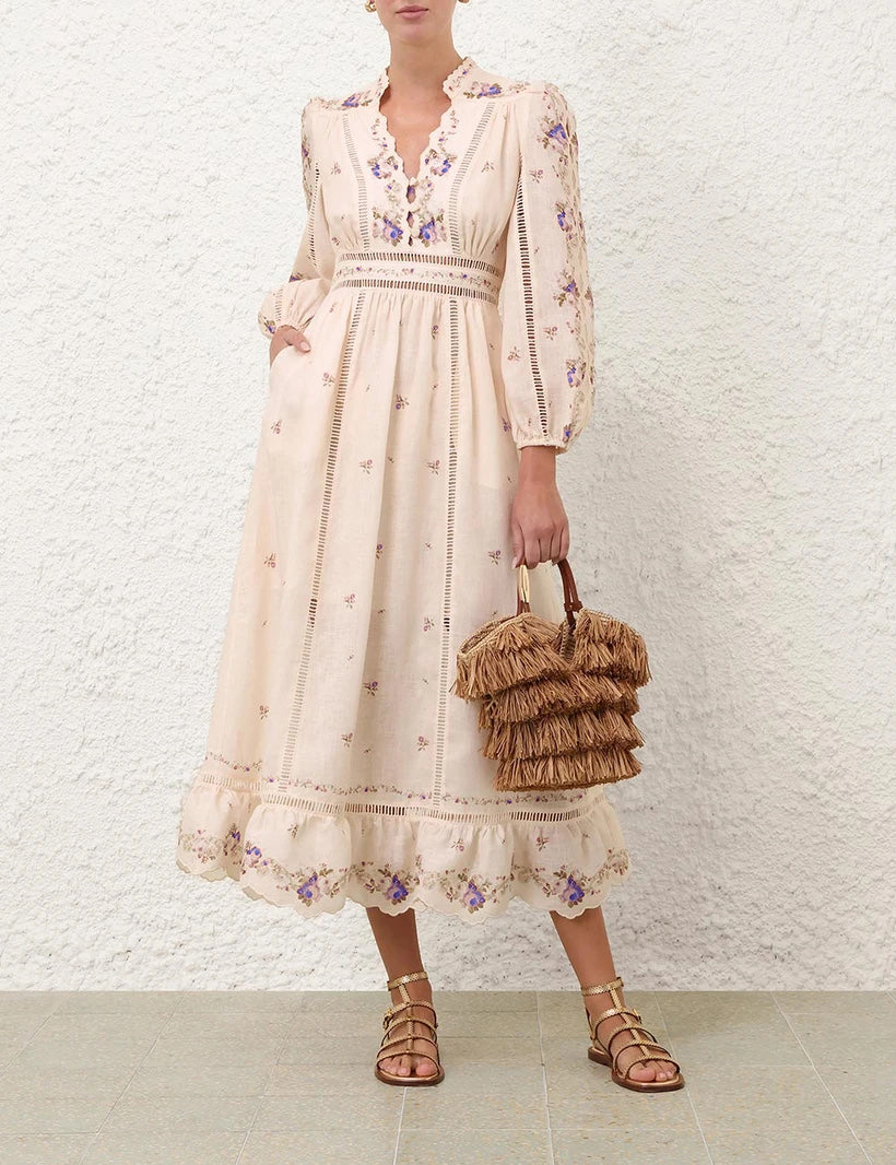 ZIMMERMANN INSPIRED DRESS IN 100% LINEN