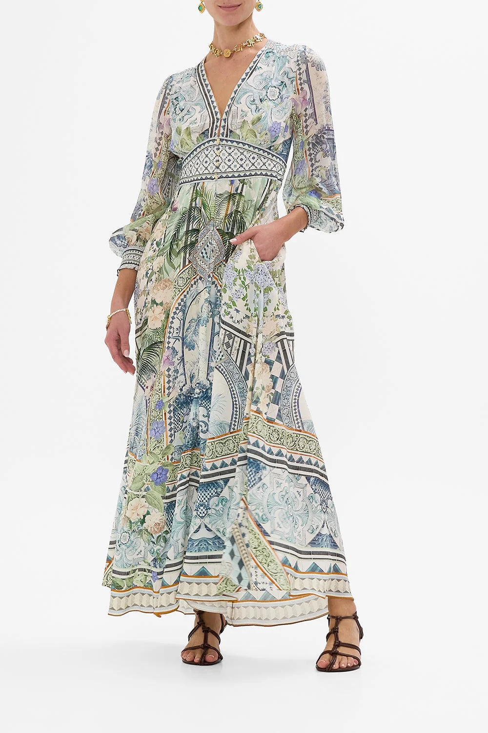 CAMILLA INSPIRED DRESS IN 100% SILK