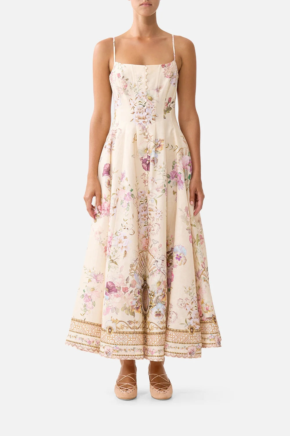 CAMILLA INSPIRED DRESS IN 82% LINEN 18% SILK