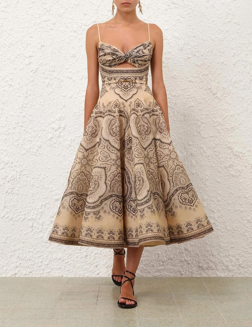 ZIMMERMANN INSPIRED DRESS IN 55% LINEN 45% SILK
