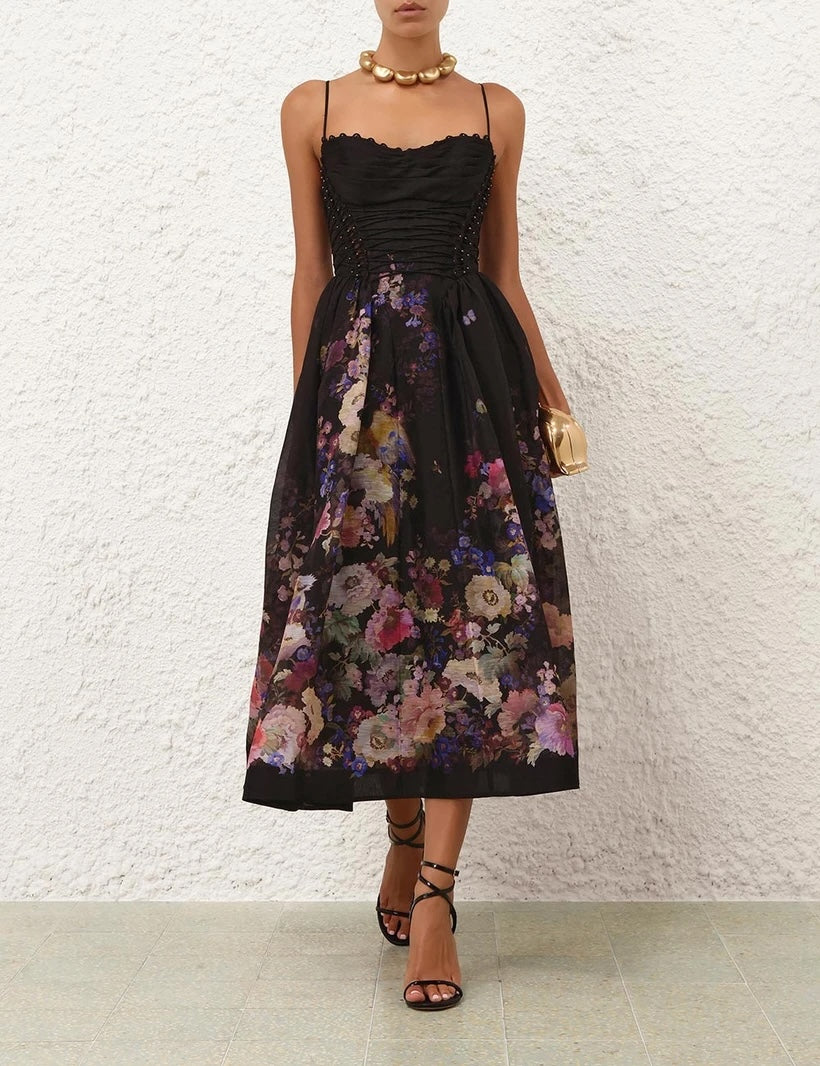 ZIMMERMANN INSPIRED DRESS IN 55% LINEN 45% SILK