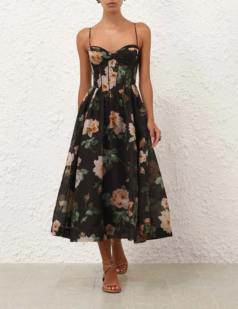 ZIMMERMANN INSPIRED DRESS IN 55% LINEN 45% SILK