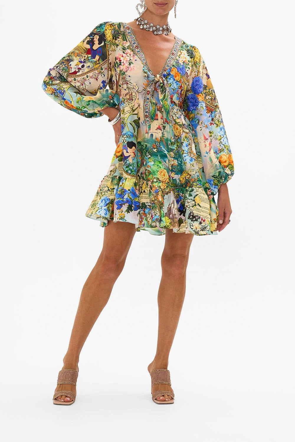 CAMILLA INSPIRED DRESS IN 100% SILK