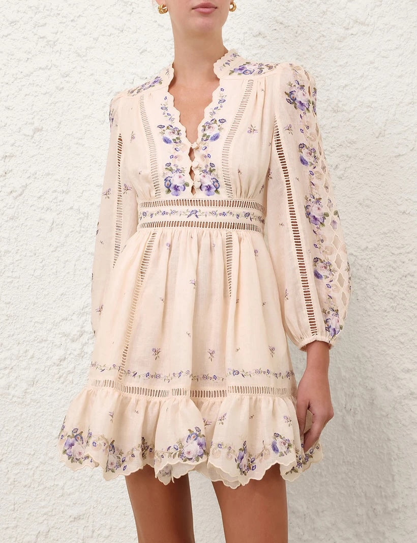ZIMMERMANN INSPIRED DRESS IN 100% LINEN