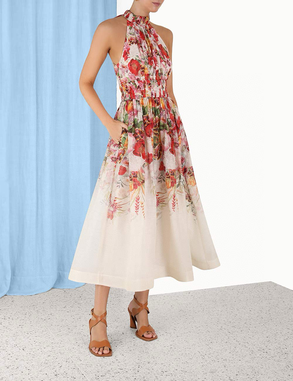 ZIMMERMANN INSPIRED DRESS IN 52% LINEN 48% SILK