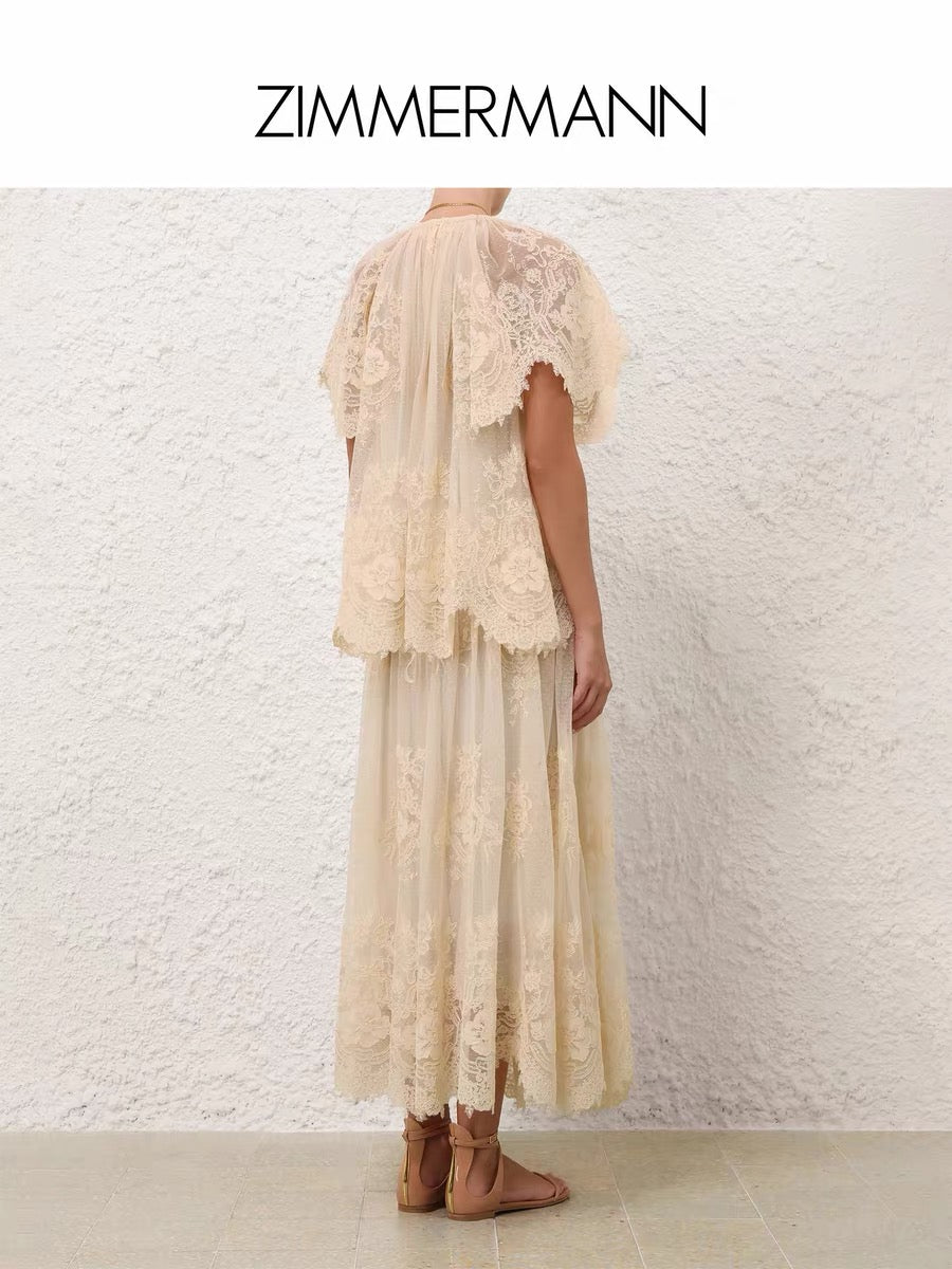 ZIMMERMANN INSPIRED CLOTH SET IN SHIRT IN 100% POLYESTER DRESS IN 100% POLYESTER
