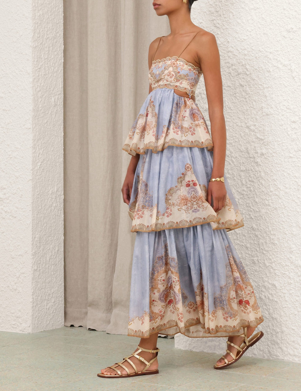 ZIMMERMANN INSPIRED DRESS IN 72% COTTON 25% SILK